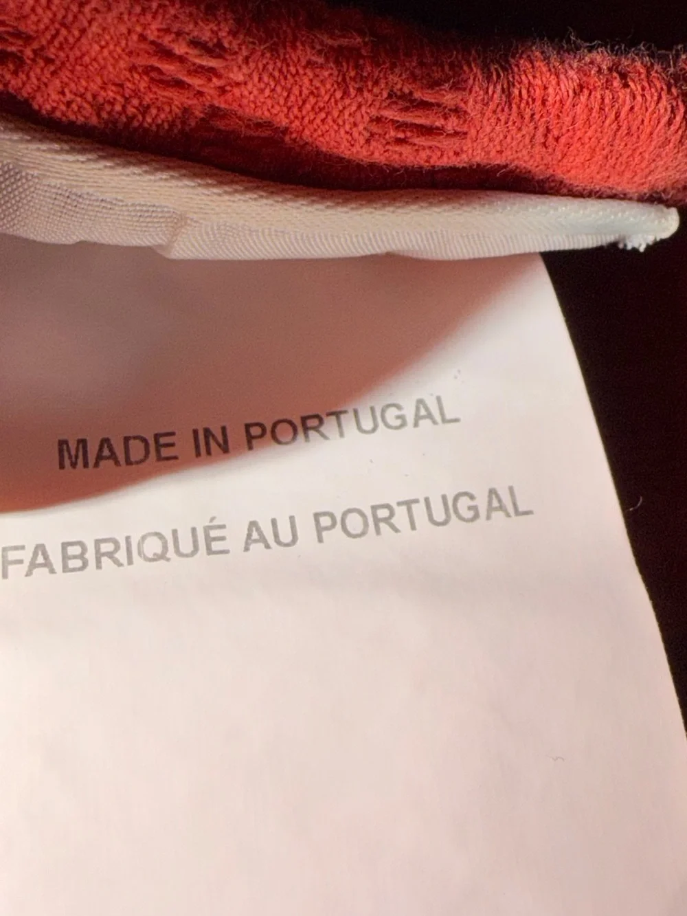 Pottery Barn Red Jacquard Pillow Sham Standard Size 100% Cotton Made in Portugal